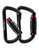 Freskaro 3inch Twist Locking Karabiner Clips 12kn 1224kg heavy load rust -free and ultra -light 7075 Airplane Aluminum for hammocks camping keychain safe dogs black - Buy Online on GoSupps.com