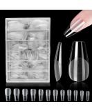 Nail Tips Set 420PCS - Soft Gel & Pre-Buff PMMA False Nails 12 Sizes for Gel Nail Art Perfect for Salons & DIY - Short Ballerina Style - Buy Online on GoSupps.com