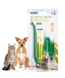 Nobleza Dog Toothbrush and Enzymatic Toothpaste Kit with Finger Toothbrushes - Promote Pet Oral Hygiene and Fresh Breath - Green - Buy Online on GoSupps.com