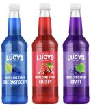 Lucy's Family Owned Shaved Ice Snow Cone Syrups - Cherry, Blue Raspberry, Grape - 32oz Syrup Bottles (Pack of 3) (Classic Pack) - Buy Online on GoSupps.com
