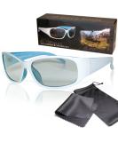 Buy SJ3D Polarized Passive 3D Glasses - Sporty White/Blue for LG Philips Sony & More - Includes Microfiber Bag & Cleaning Cloth - Buy Online on GoSupps.com