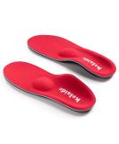 Plantar Fasciitis Arch Support Insoles | Orthotic Inserts for Flat Feet & Foot Pain | Men & Women | Red UK-12-305mm - Buy Online on GoSupps.com