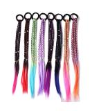 VIDELLY 8-Piece Colorful Hair Extensions Accessories Set for Girls - Wigs, Ponytails, Headbands & More - Buy Online on GoSupps.com