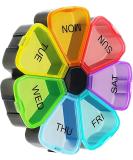 Weekly Pill Organizer - 7 Day Large Daily Pill Case for Vitamins Supplements & Fish Oil - Black - Buy Online on GoSupps.com