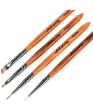 Buy 4pcs Acrylic Nail Brush Set - Pure Kolinsky Bristles for Gel Polish & 3D Nail Art - Professional Salon Quality with Sandalwood Handle - Buy Online on GoSupps.com