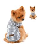 Paidful 100% Cotton Striped T-Shirt for Small Dogs - Sleeveless Chihuahua & Yorkshire Summer Wear | Size L (Back Length 30cm Bust 42cm) - Perfect for Young Girls - Buy Online on GoSupps.com