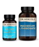 Dr. Mercola Magnesium L-Threonate & Calcium with D3 & K2 30 Servings - Bone Health Dietary Supplement | Non-GMO - Buy Online on GoSupps.com