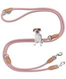 Leitengr n dog leash little dogs light |Guide 3M adjustable with 2 carabiners |3 meters long x 0.8 cm |Only 200 g |Devon model |Rosa Palish rose 3 m x 0.8 cm - Buy Online on GoSupps.com