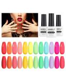 AIMEILI Neon Gel Nail Polish Set 8ml 12 Colours Spring Summer Pink Red Orange Green Blue Purple Gel Polish Soak Off UV LED Gel Nail Polishes Nail Art Gel Polish Gift Kit 26 KIT12-26_8ML 8 ml (Pack of 12) - Buy Online on GoSupps.com