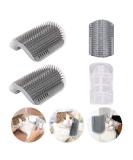 Cat Self Groomer Brushes with Catnip Wall Corner Groomers Soft Grooming Brush Scratcher and Brush for Short Long Fur Cats Softer Massage Toy for Kitten Puppy (2 Pack Grey) - Buy Online on GoSupps.com