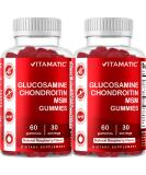 2 Pack Vitamatic Glucosamine Chondroitin Gummies with MSM & Vitamin E - Joint Support - 60 Pectin Based Gummies - Buy Online on GoSupps.com