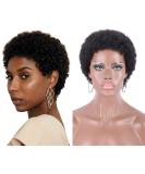 Kalyss 100% Human Hair Short Black Afro Kinky Curly Wig for Women - Lightweight & Natural-Looking - Buy Online on GoSupps.com