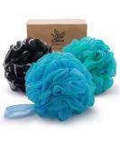 Shower Loofah Sponge Bath puff Large 75g XL for Women Men Kids Soft Mesh Pouf Body Scrubber Gentle Exfoliating shower Ball Buff Luffa with Bamboo Charcoal for Silky and Smooth Skin Cleansing 3pack Green - Buy Online on GoSupps.com