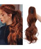 Shop Sego 45cm Wavy Chestnut Rum Ponytail Hair Extension | Clip-In Synthetic Braid | Voluminous 140g Butterfly Clipping - Buy Online on GoSupps.com