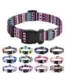 Mihqy Adjustable Soft Dog Collar - Bohemian Purple Floral & Geometric Design for Small Medium & Large Dogs (33-55 cm Neck) - Buy Online on GoSupps.com