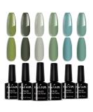 6-Piece Green Gel Nail Polish Set with Nail Stickers - Soak Off Olive, Turquoise, Sage, Mint, Army, Teal U V Polish - DIY at Home Gift for Women - 10ml - Buy Online on GoSupps.com