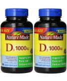 Nature Made Vitamin D3 1000 IU 600 Softgels (2pk - 300 ct Each) - Immune Support & Bone Health - Buy Online on GoSupps.com