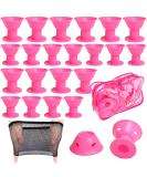 JANYUN 40 Pcs Pink Magic Hair Rollers - 20 Large & 20 Small Silicone Curlers (Dark Pink) - Buy Online on GoSupps.com