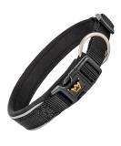 Rudelknig Paola Adjustable Reflective Dog Collar for Small Dogs - Black Nylon Size 1 (25-30cm) - Buy Online on GoSupps.com