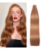Hotlulana 20 inch Auburn Ginger Tape In Extensions - 100% Real Human Hair 50g 20pcs Invisible Skin Weft #30 - Buy Online on GoSupps.com