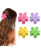4-Piece Flower Hair Clips for Women & Girls | Cute Colorful & Slippery Plastic Hair Accessories for Thin to Medium Hair - Buy Online on GoSupps.com
