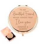 Sentimental Best Friend Birthday Gift - Friendship Gifts for BFF | Rose Gold Compact Mirror - Buy Online on GoSupps.com
