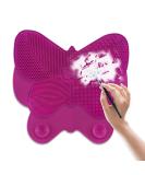 Silicone Makeup Brush Cleaner Mat - Big Size Portable Scrubber for Cosmetic Brushes - Rose Red - Buy Online on GoSupps.com