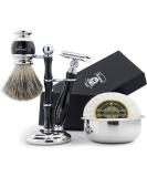Haryali Shaving Kit for Men | Complete Wet Shave Gift Set with Double Edge Safety Razor Badger Brush & Soap Bowl | International Shipping Available - Buy Online on GoSupps.com
