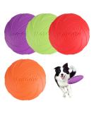 JSMTKJ Dog Frisbee Set - 4 Natural Rubber Flying Discs for Training & Play | Perfect Dog Toys in Orange Red Green Purple - Buy Online on GoSupps.com