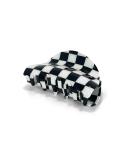 Checkered Hair Clip Claw - Strong Hold Women's Accessory for All Hair Types - Black - Buy Online on GoSupps.com