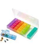 Large 7-Day Weekly Pill Organizer - MEDca 4 Compartment Am/pm Pill Box - Travel Medication Dispenser Case - for Vitamins and Medicines - Multi 1 Count - Buy Online on GoSupps.com