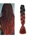 Gairyan Jumbo Braids Extensions - 60cm Ombre Synthetic Braiding Hair for Box Crochet Braids (Black & Red-Brown) - 100g 1 Piece - Buy Online on GoSupps.com