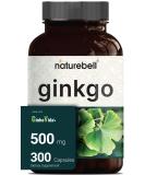 Naturebell Ginkgo Biloba Extract 500mg 300 Capsules | GinkoVida - Memory & Focus Support - Buy Online on GoSupps.com