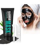 Buy Activated Charcoal Blackhead Remover Mask - Deep Cleansing Peel Off Face Mask with Pimple Extractor & Brush | 120g - Buy Online on GoSupps.com