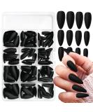 240pcs Matte Black Almond Press on Nails | Medium Acrylic Fake Nails Kit with Adhesive Tabs for Women & Girls - Shop Now - Buy Online on GoSupps.com