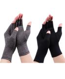 Rheumatoid Arthritis Compression Gloves Fingerless Joint Pain Relief - Women Men's Hand Mitten Warmth Carpal Tunnel Gloves - Black/Gray - Buy Online on GoSupps.com