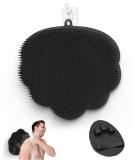 ManmiHealth Silicone Back Scrubber Mat & Bath Glove Set (2 PCS) - Hands-Free Foot Scrubber for Shower - Powerful Suction Shower Scrubber with Body & Face Scrubber and Free Hook (Black) - Buy Online on GoSupps.com
