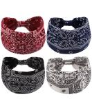 Knot Headbands 4 Pack - Wide Plain Bandana Hair Bands for Women - Red Black Blue - AOPRIE - Buy Online on GoSupps.com