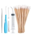 Tonsil Stone Removal Set LED Remover Stainless Steel Tool Curved Syringe & 100 Swabs for Bad Breath Relief Shop Internationally - Buy Online on GoSupps.com