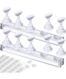 Blulu 2 Set Acrylic Nail Design Practice Stands - Magnetic Nail Holders & 96 Adhesive Putty for DIY Fingernail Display - Buy Online on GoSupps.com