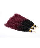 Marlybob Ombre Deep Wave Crochet Braids - 3 Bundle Afro Jerry Curl Extensions | 35cm Dark Black to Rose Red - Buy Online on GoSupps.com