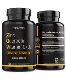 SPARTIS Zinc Quercetin 500mg with Vitamin C Vitamin D3 Bromelain Immune Support High Potency Quercetin Zinc Supplement ZQV (Pack of 1 at 120-Caps) - Buy Online on GoSupps.com