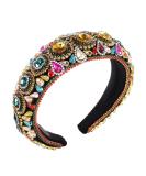 Rhinestone Padded Headband Baroque Crystal Embellished Hairbands Colorful Beaded Headbands Fashion Bejewelled HairHoop Accessory for Women Girls - Buy Online on GoSupps.com