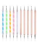 10 pc 2 Way Dotting Pen Set for Nail Art & Painting - Manicure Kit with Embossing Stylus - Buy Online on GoSupps.com