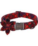 Aring Pet Christmas Dog Collar - Cute Checkered Design with Flower | Comfortable Metal Buckle for Small Medium & Large Dogs - XS Christmas Style - Buy Online on GoSupps.com