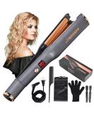 5 in 1 Ceramic Curling Iron Wand Set - Hair Crimper Straightener & Curler with Adjustable Temperature - Perfect for All Hair Types - Buy Online on GoSupps.com