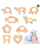 Shop Baby Wooden Pouring Ring Toys - 9 Natural Wood Teething Rings for Babies | Safe DIY Handmade Baby Toys - Buy Online on GoSupps.com