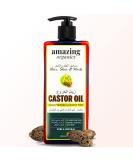 AmazingOrganics Pure Unrefined Castor Oil - 250ml for Hair, Skin, Eyelashes & Nails - Buy Online on GoSupps.com