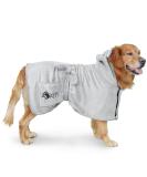 Ownpets Dog Bathing Towel | Quick-Drying Terry Coat with Velcro Fastener & Adjustable Band | Absorbent & Thick | Large Gray - Buy Online on GoSupps.com