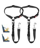 Slowton 2-in-1 Dog Car Belt & Headrest Retention Buckle - Adjustable Reflective & Universal - A.Schwarz (2Pcs) - Buy Online on GoSupps.com